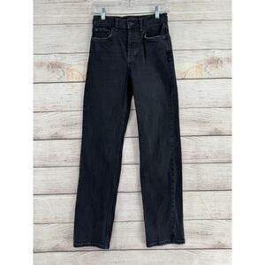 Rails Topanga High Rise Straight Leg Jeans Womens 24 Black Dark Wash Denim